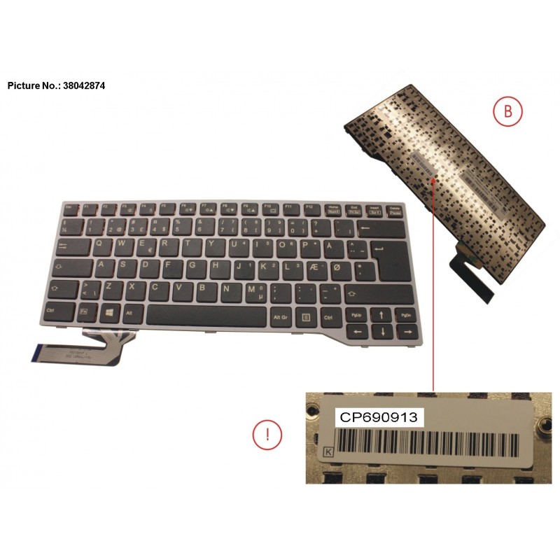 38042874 - KEYBOARD BLACK W/O TS DENMARK