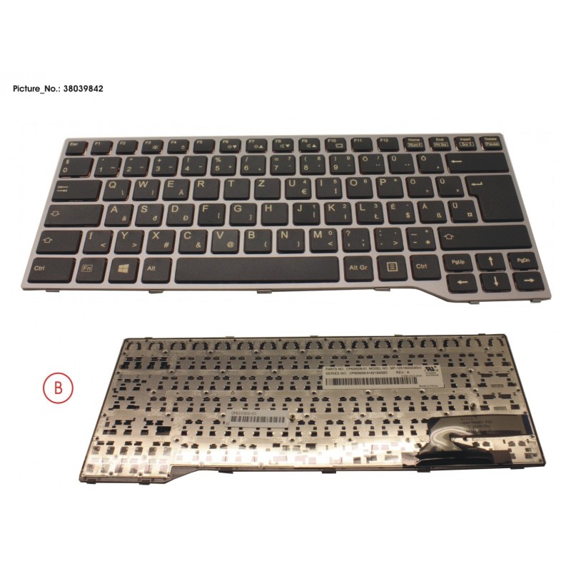 38039842 - KEYBOARD BLACK W/O TS HUNGARY