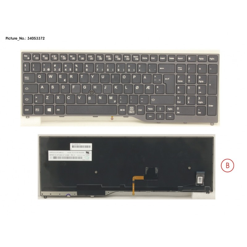 34053372 - KEYBOARD 10KEY BLACK W/ TS NORWAY