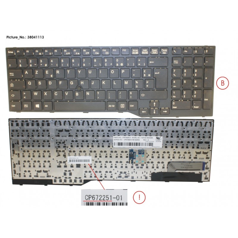 38041113 - KEYBOARD 10KEY BLACK W/ TS FRANCE