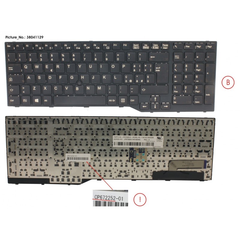 38041114 - KEYBOARD 10KEY BLACK W/ TS ITALY