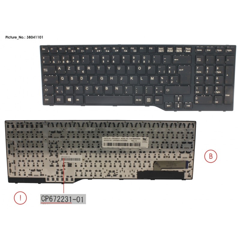 38041101 - KEYBOARD 10KEY BLACK W/O TS BELGIUM