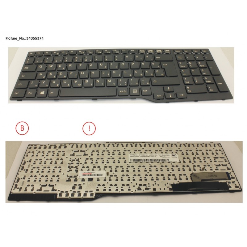 34055374 - KEYBOARD 10KEY BLACK W/O TS HUNGARY