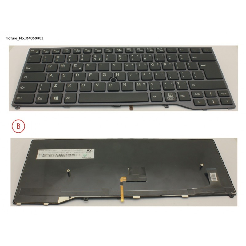 34053352 - KEYBOARD BLACK W/ TS US