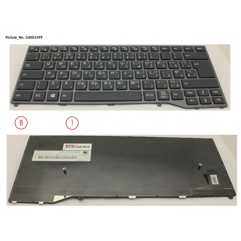 34053399 - KEYBOARD BLACK W/O TS ARABIC/UK