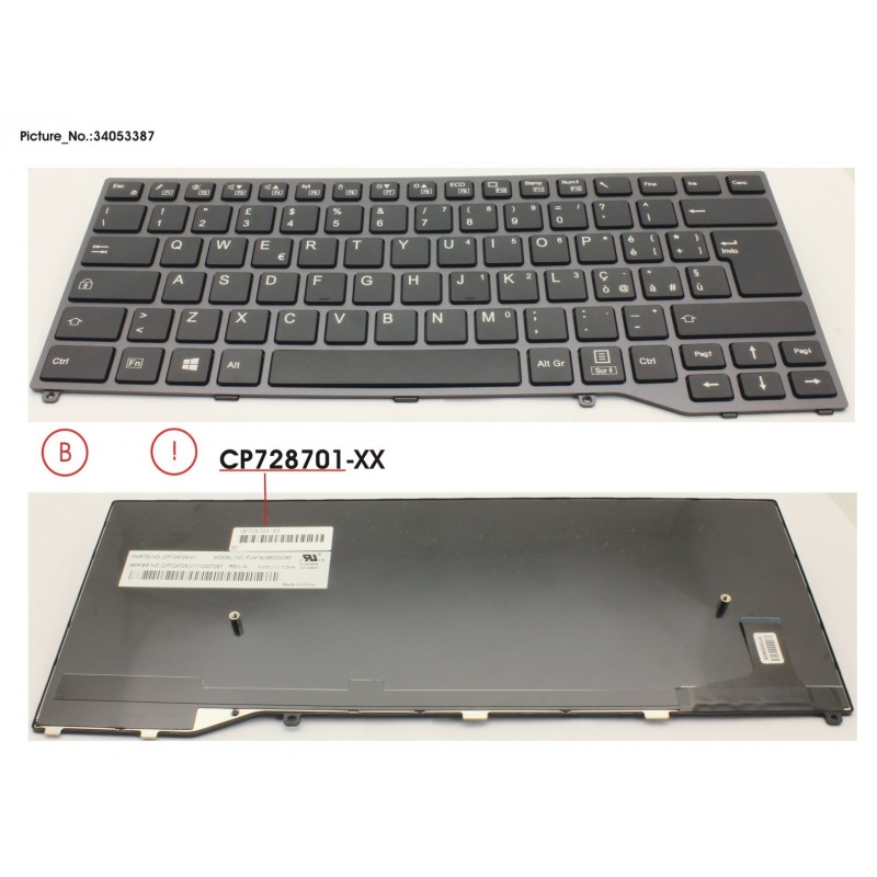 34053387 - KEYBOARD BLACK W/O TS ITALY