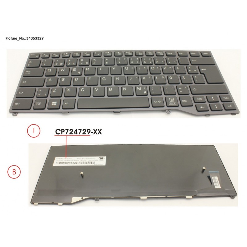 34053329 - KEYBOARD BLACK W/O TS SCHWEDEN/FINLAND