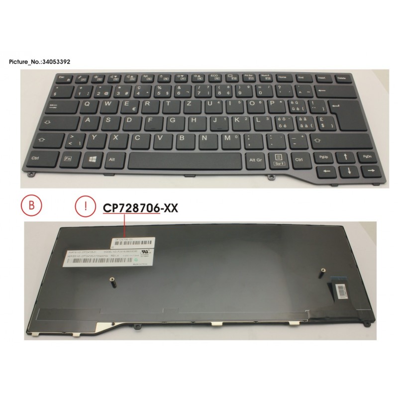 34053392 - KEYBOARD BLACK W/O TS SWISS