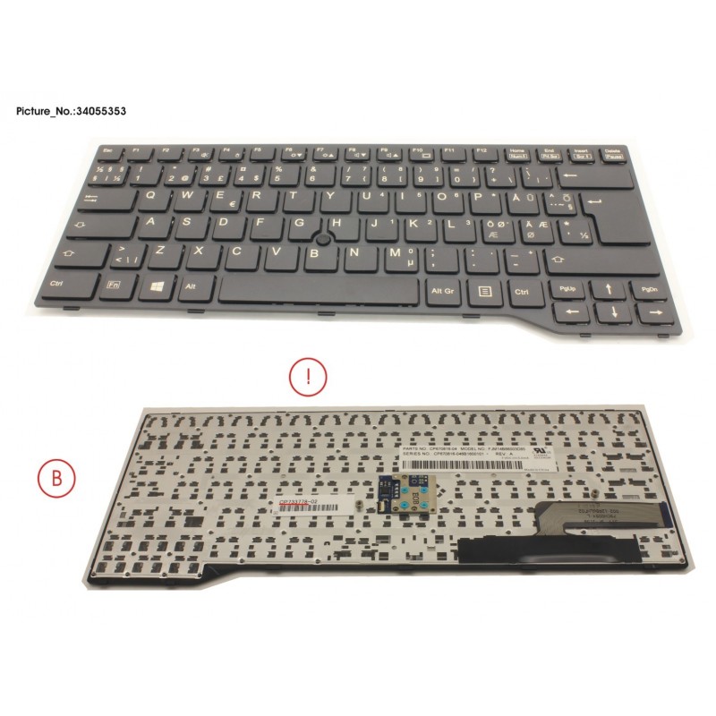 34055353 - KEYBOARD BLACK W/ TS NORDIC/EST