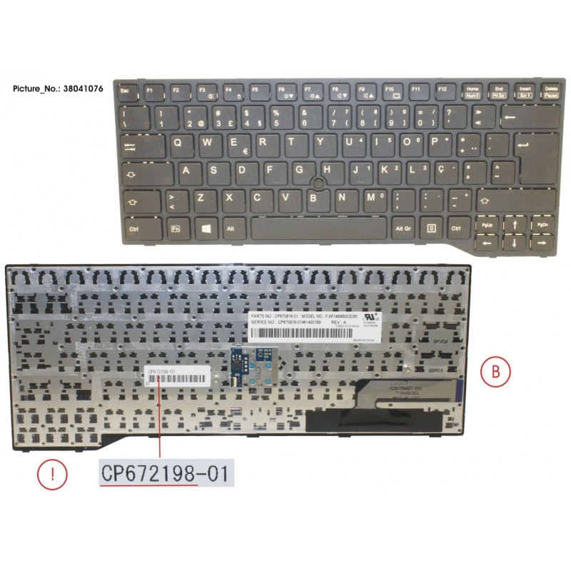 38041076 - KEYBOARD BLACK W/ TS PORTUGAL