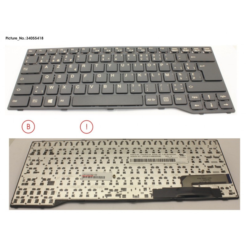 34055418 - KEYBOARD BLACK W/O TS BELGIUM