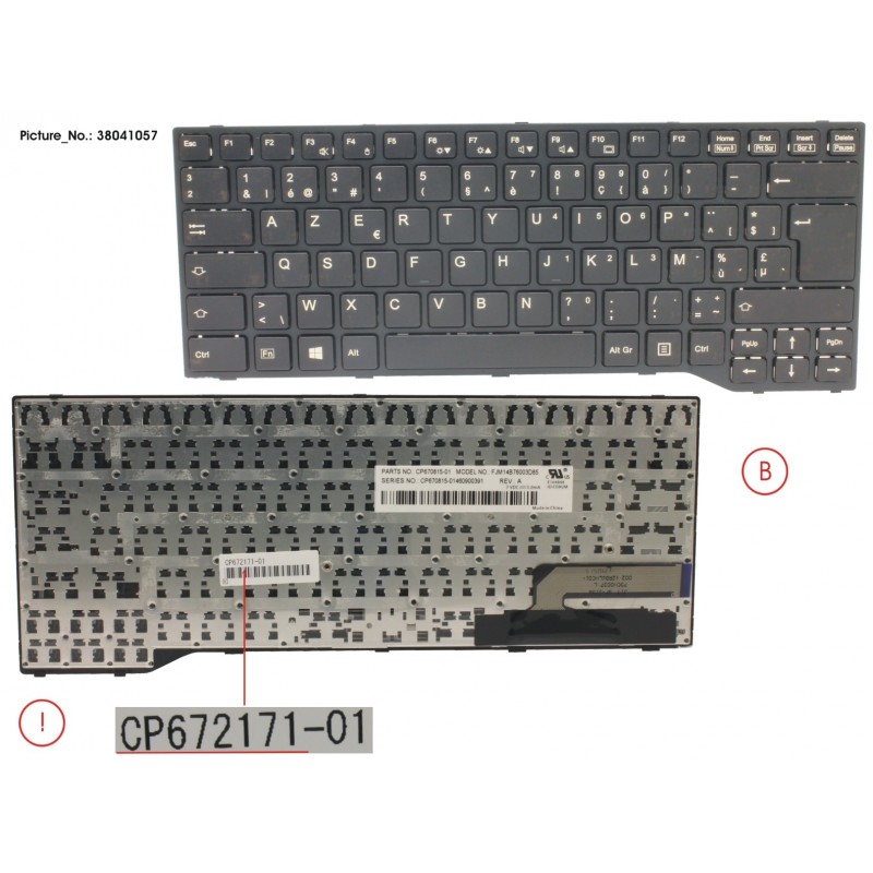 38041057 - KEYBOARD BLACK W/O TS BELGIUM