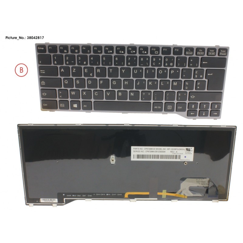 38042817 - KEYBOARD W/ BL ANTIB. FRANCE