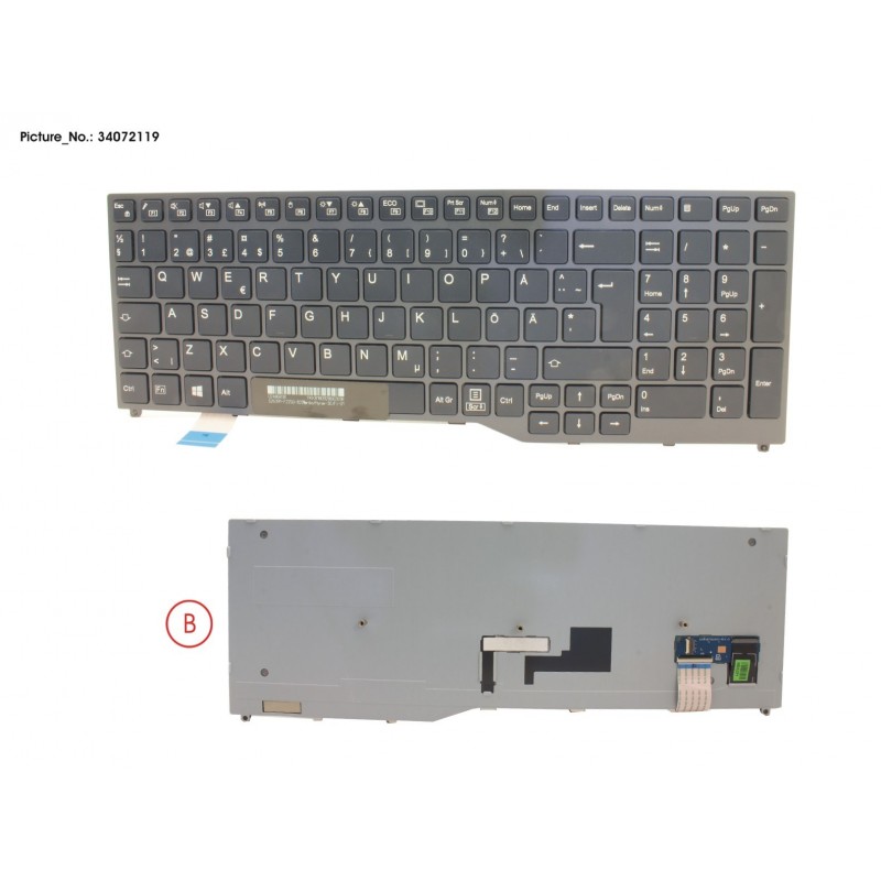 34072119 - KEYBOARD BLACK W/O TS SCHWEDEN/FINLAND