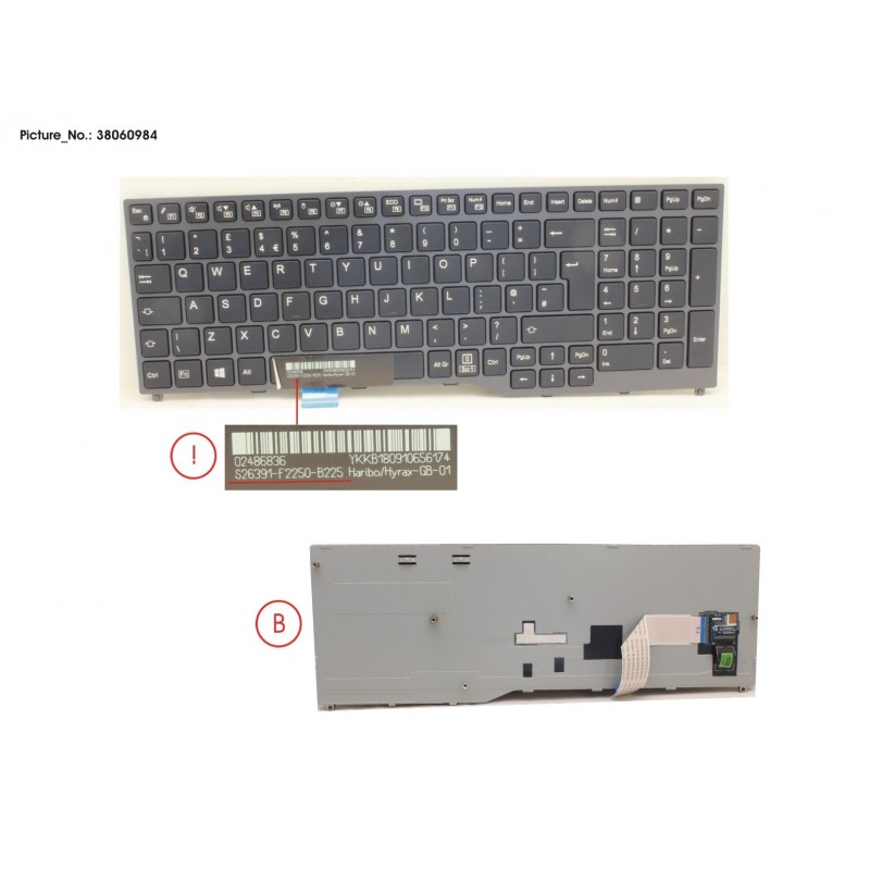 38060984 - KEYBOARD BLACK W/O TS UK