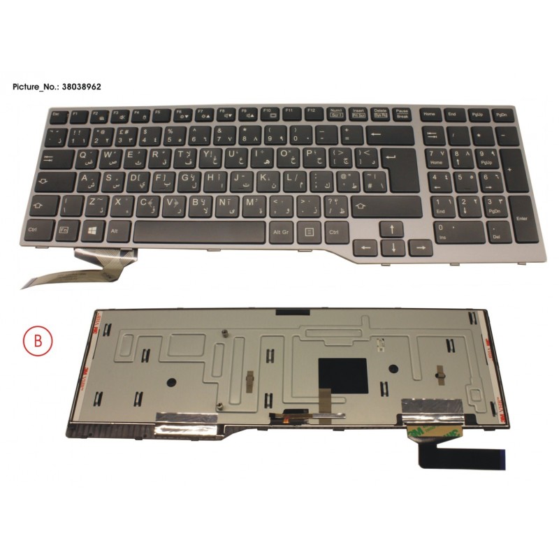 38038962 - KEYBOARD BLACK W/ BL ARABIC/UK