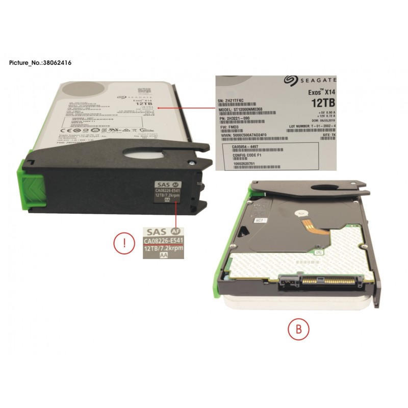 38062416 - DX HDDE FIPS NLSAS HD DRIVE 3.5 12TB 7.2