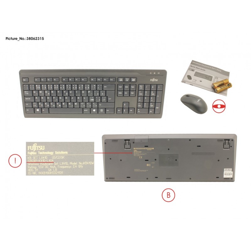 38062315 - WIRELESS KB MOUSE SET LX410 CZ/SK