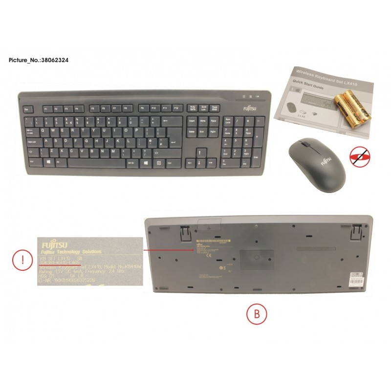 38062324 - WIRELESS KB MOUSE SET LX410 GB