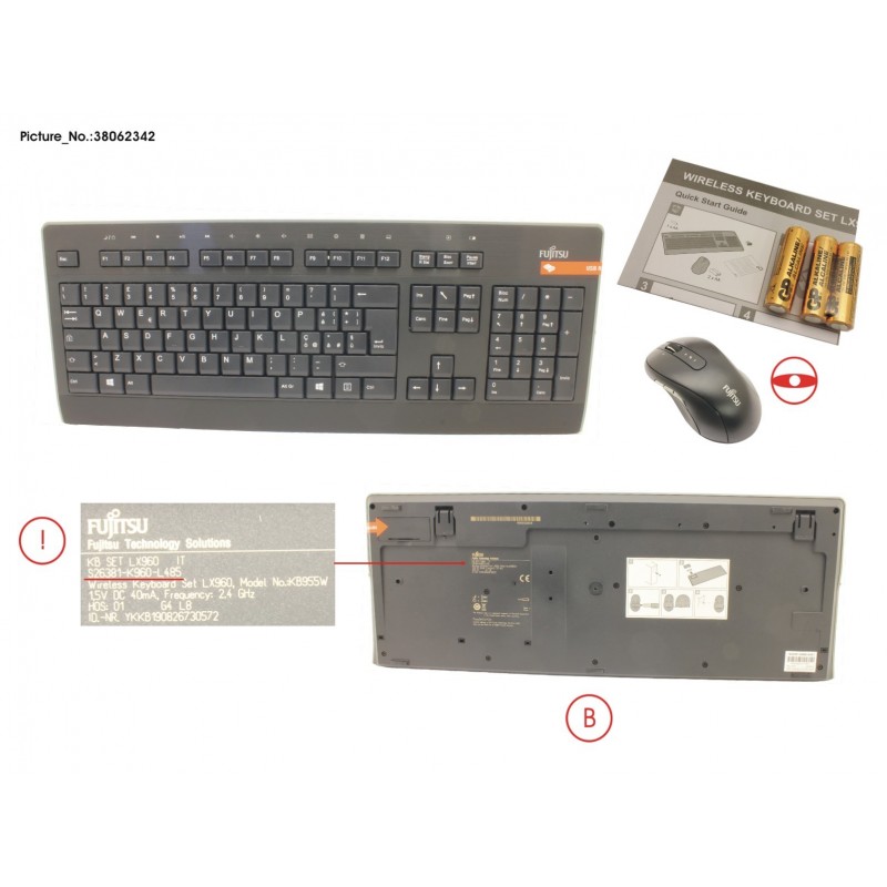 38062342 - WIRELESS KB MOUSE SET LX410 IT