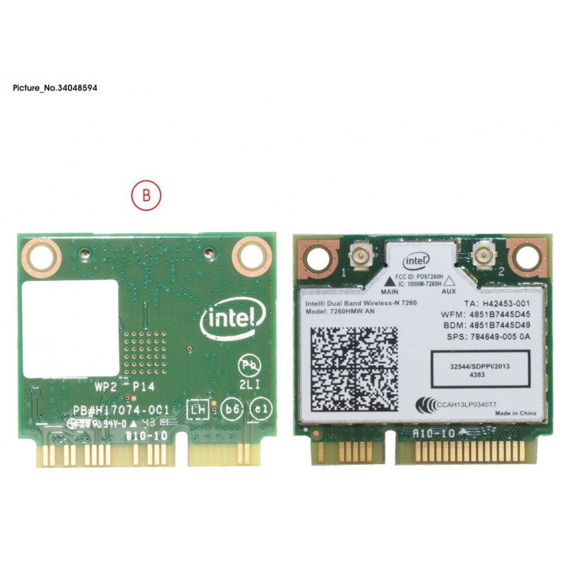 34048594 - WLAN MODULE INTEL DB 7260HMIANG (IND) LH