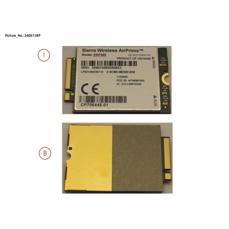 34057389 - LTE MODULE EM7455 (INCL. SHEET)