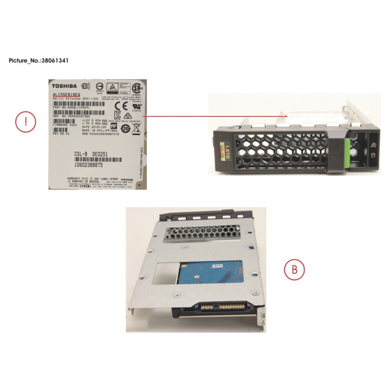 38061341 - HD SAS 12G 1.8TB 10K 512E HOT PL 3.5' EP