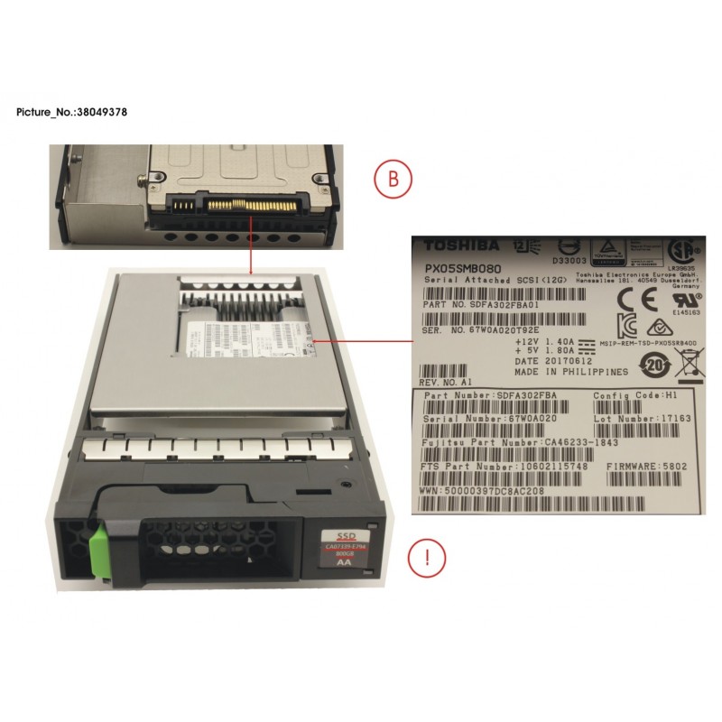 38049378 - DX S2 MLC SSD SAS 800GB 3.5 X1