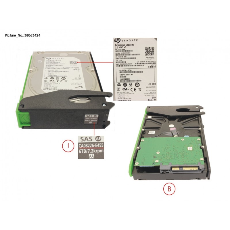 38063424 - DX S3/S4 HDDE HD DRIVE 6TB 7.2K AF