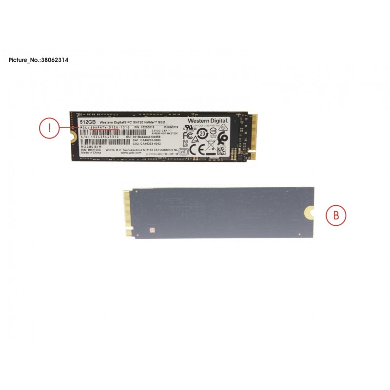 38062314 - SSD PCIE M.2 2280 512GB