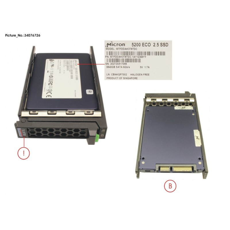 34076726 - SSD SATA 6G 3.84TB READ-INT. 2.5' H-P EP