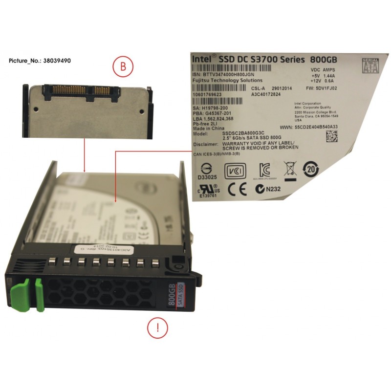 38039490 - SSD SATA 6G 800GB MAIN 2.5' H-P EP