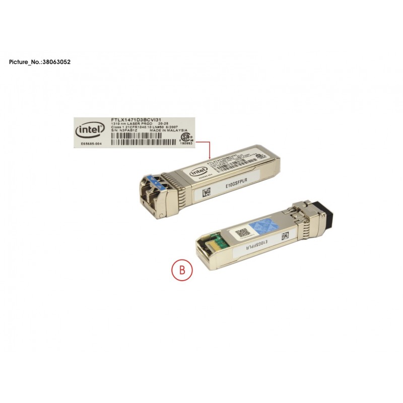 38063052 - SFP+ TRANSCEIVER 10G - 1G DUAL RATE LR