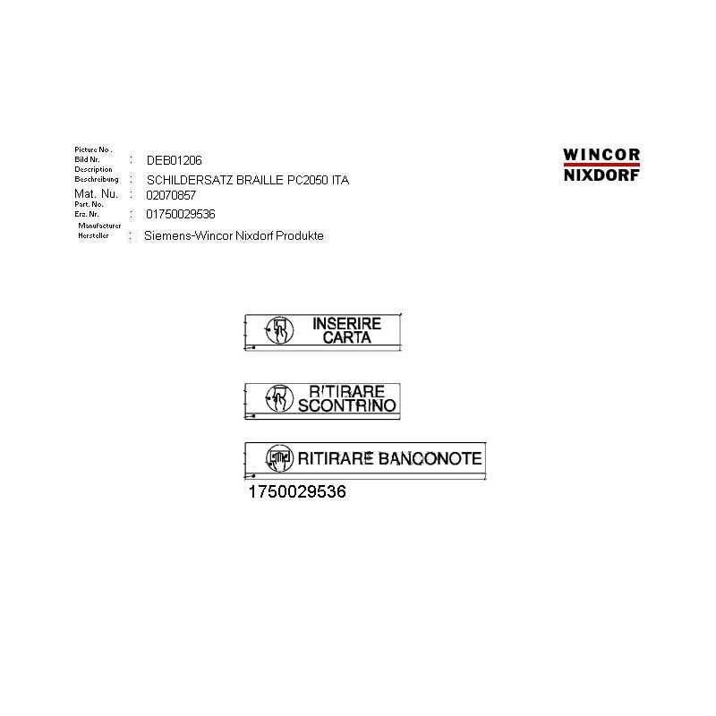 02070857 - LABEL KIT BRAILLE 2050 ITA