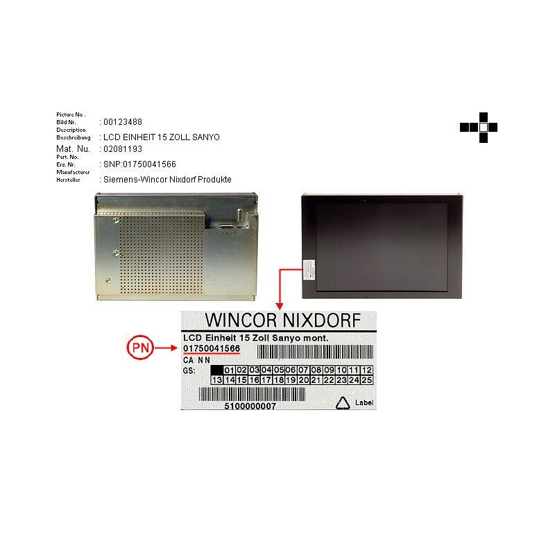 02081193 - LCD ASSY. 15 ZOLL SANYO