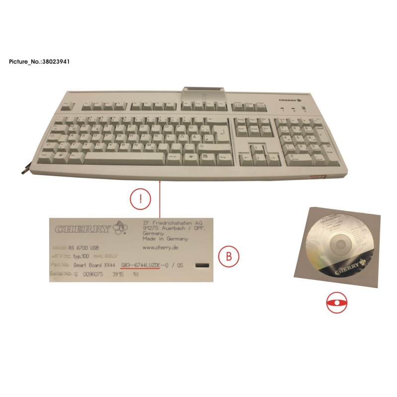 38023941 - CHIPCARD READER KEYBOARD USB (GERMAN LAY