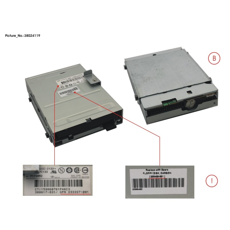 38024119 - FLOPPY DRIVE ML370 REPLACEMENT 233327-00