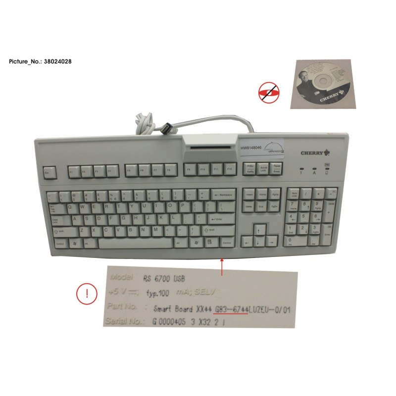 38024028 - LHP CHERRY SMARTBOARD G83-6744 US ENGLIS