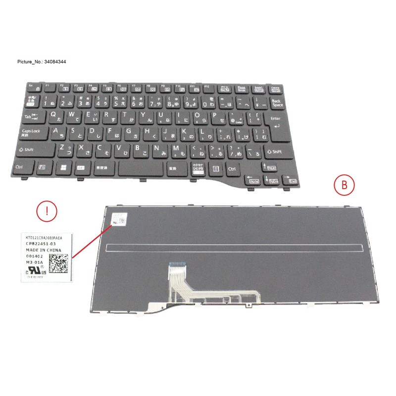 34084344 - KEYBOARD BLACK NORMAL JAPAN (NEW_FN)