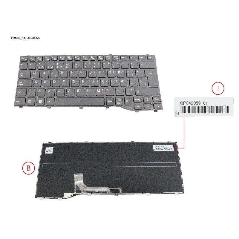 34084329 - KEYBOARD BLACK NORMAL SPAIN (NEW_FN)