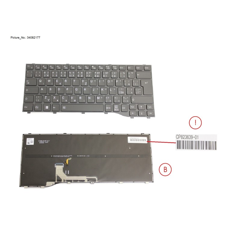 34082177 - KEYBOARD BLACK W  BL CZECH SLOVAKIA US