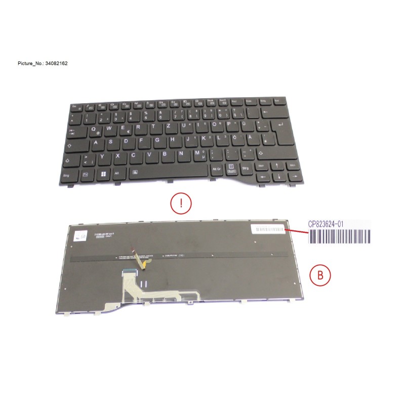 34082162 - KEYBOARD BLACK W  BL GERMANY