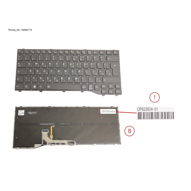 34082172 - KEYBOARD BLACK W  BL HUNGARY