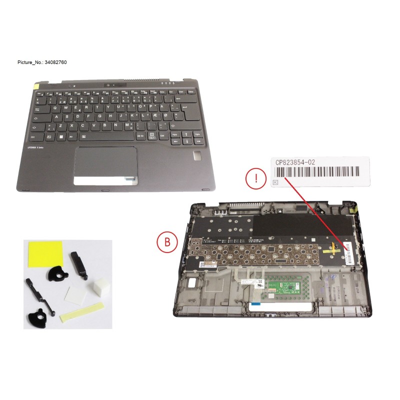 34082760 - UPPER ASSY INCL. KEYB DENMARK W FP