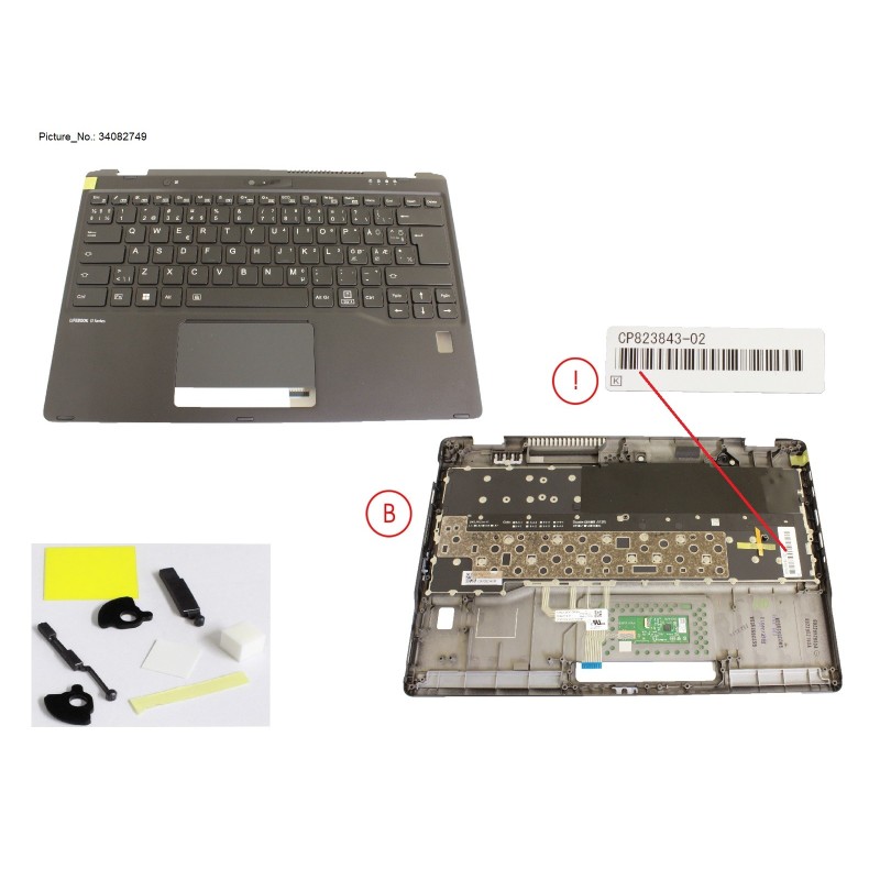 34082749 - UPPER ASSY INCL. KEYB NORDIC W FP