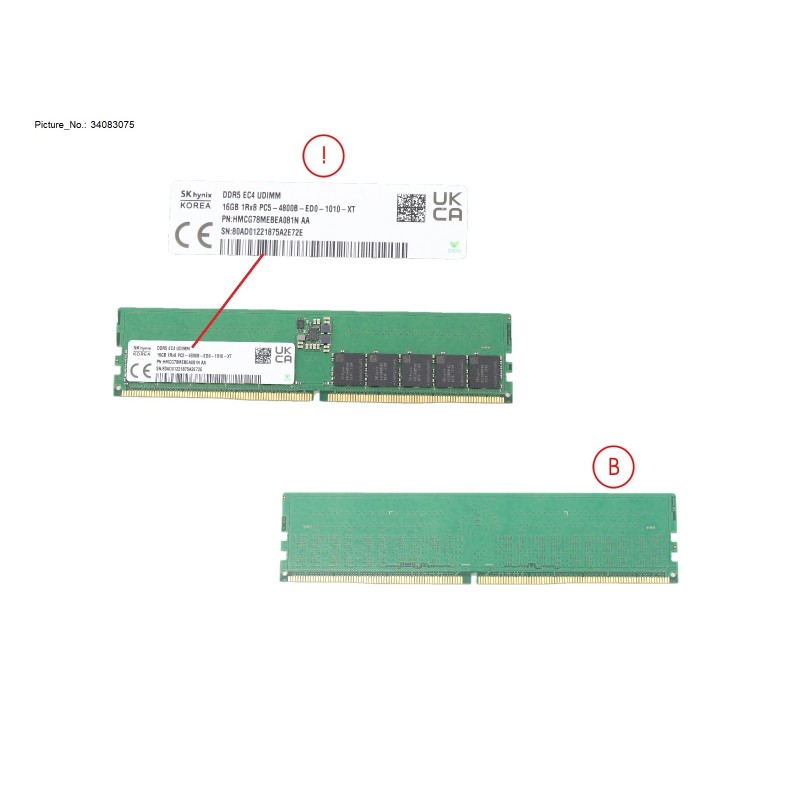 34083075 - MEMORY 16GB DDR5-4800 ECC