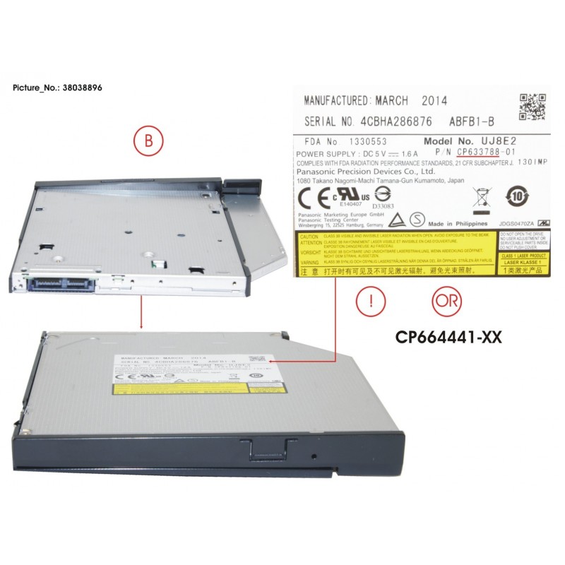 38038896 - ODD ASSY, S-MULTI (INCL. BEZEL)