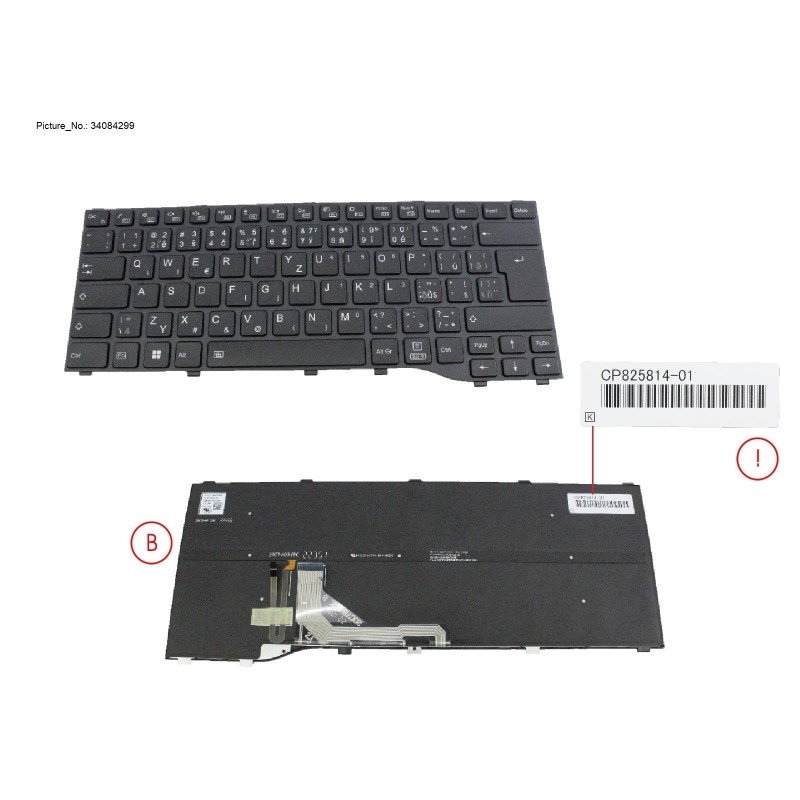 34084299 - KEYBOARD BLACK W  BL CZ SLK US WIN11