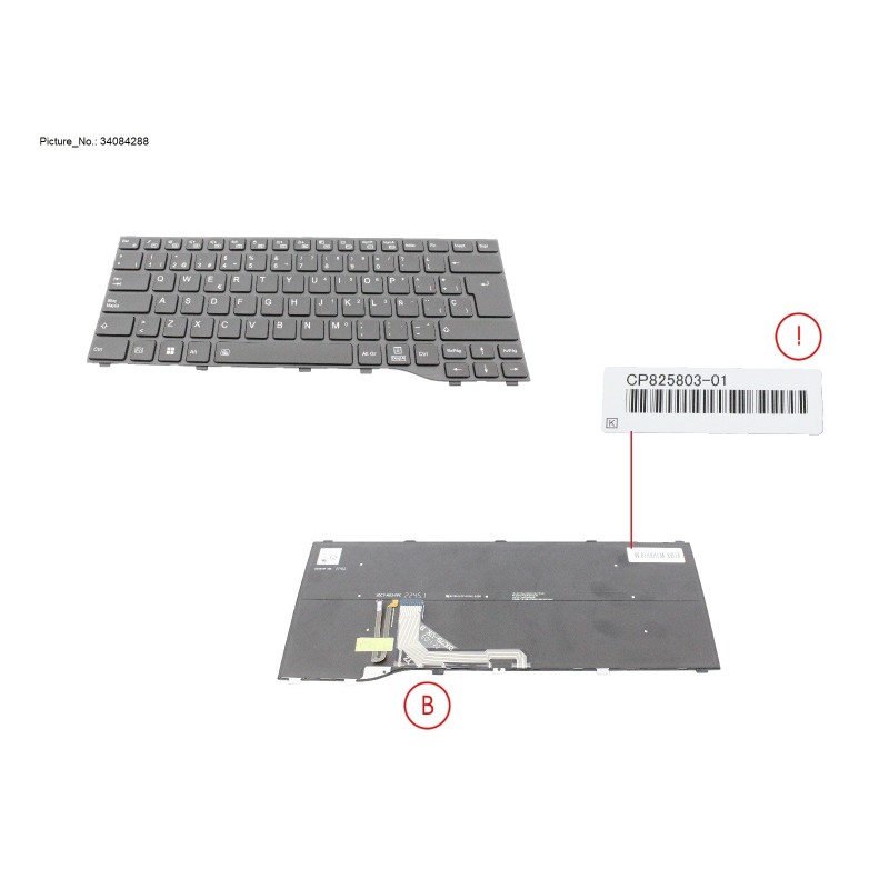 34084288 - KEYBOARD BLACK W  BL SPAIN WIN11