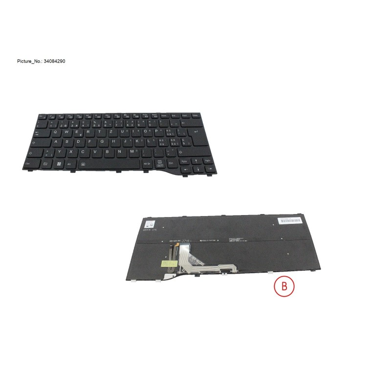 34084290 - KEYBOARD BLACK W  BL SWISS WIN11